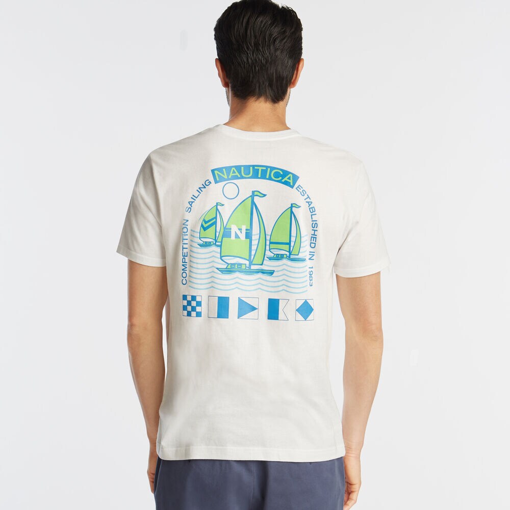 COMPETITION SAILING GRAPHIC T-SHIRT,Bright White,large