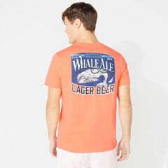 SHORT SLEEVE WHALE ALE PRINT T-SHIRT,Livng Coral,large