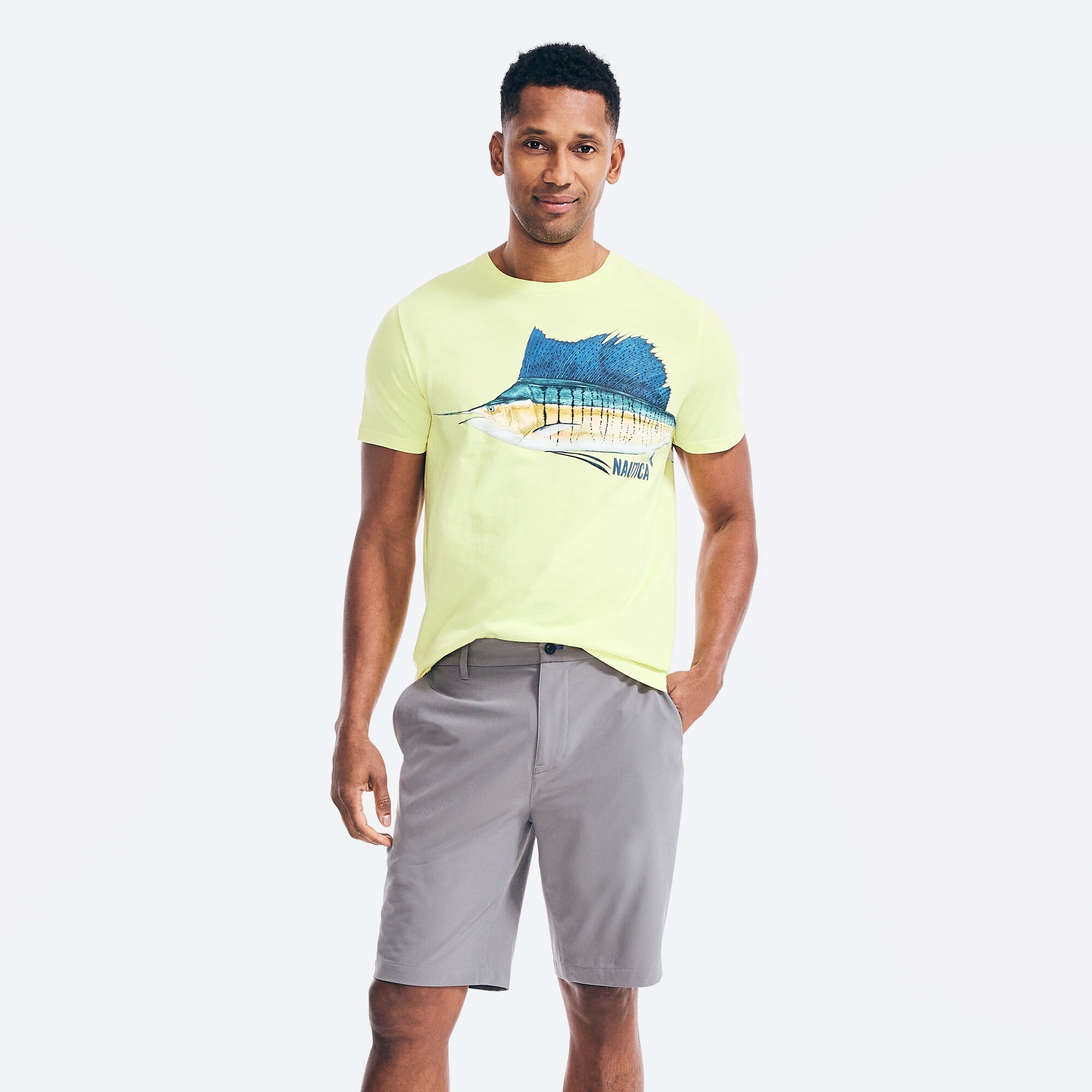 SWORDFISH GRAPHIC T-SHIRT,Cabana Yellow,large