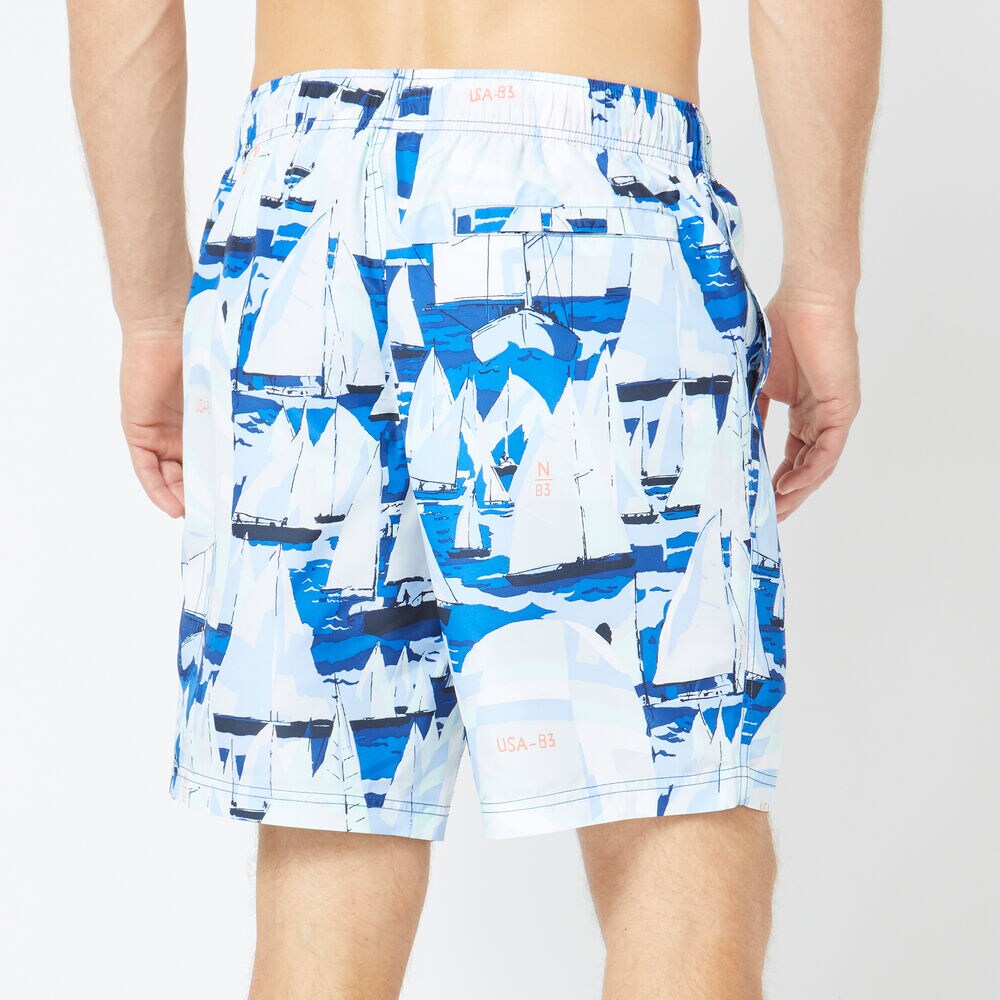 8" BOAT PRINT QUICK-DRY SWIM,Windsurf Blue,large