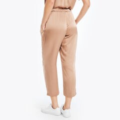 SATIN CROPPED PANT,Chocolate,large