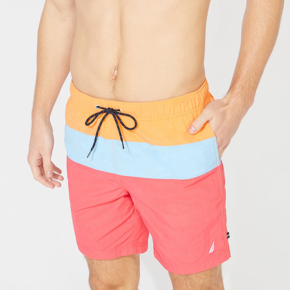 8" COLORBLOCK QUICK-DRY SWIM,Orange,large