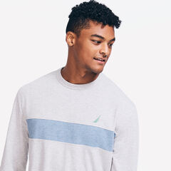 LOGO BACK GRAPHIC LONG SLEEVE T-SHIRT,Grey Heather,large
