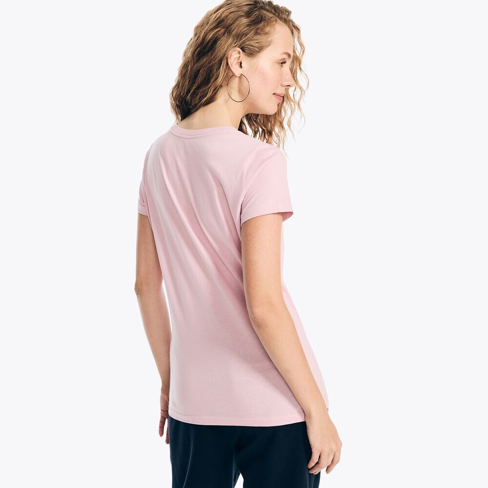 METALLIC FOIL GRAPHIC T-SHIRT,Tulip Pink.,large