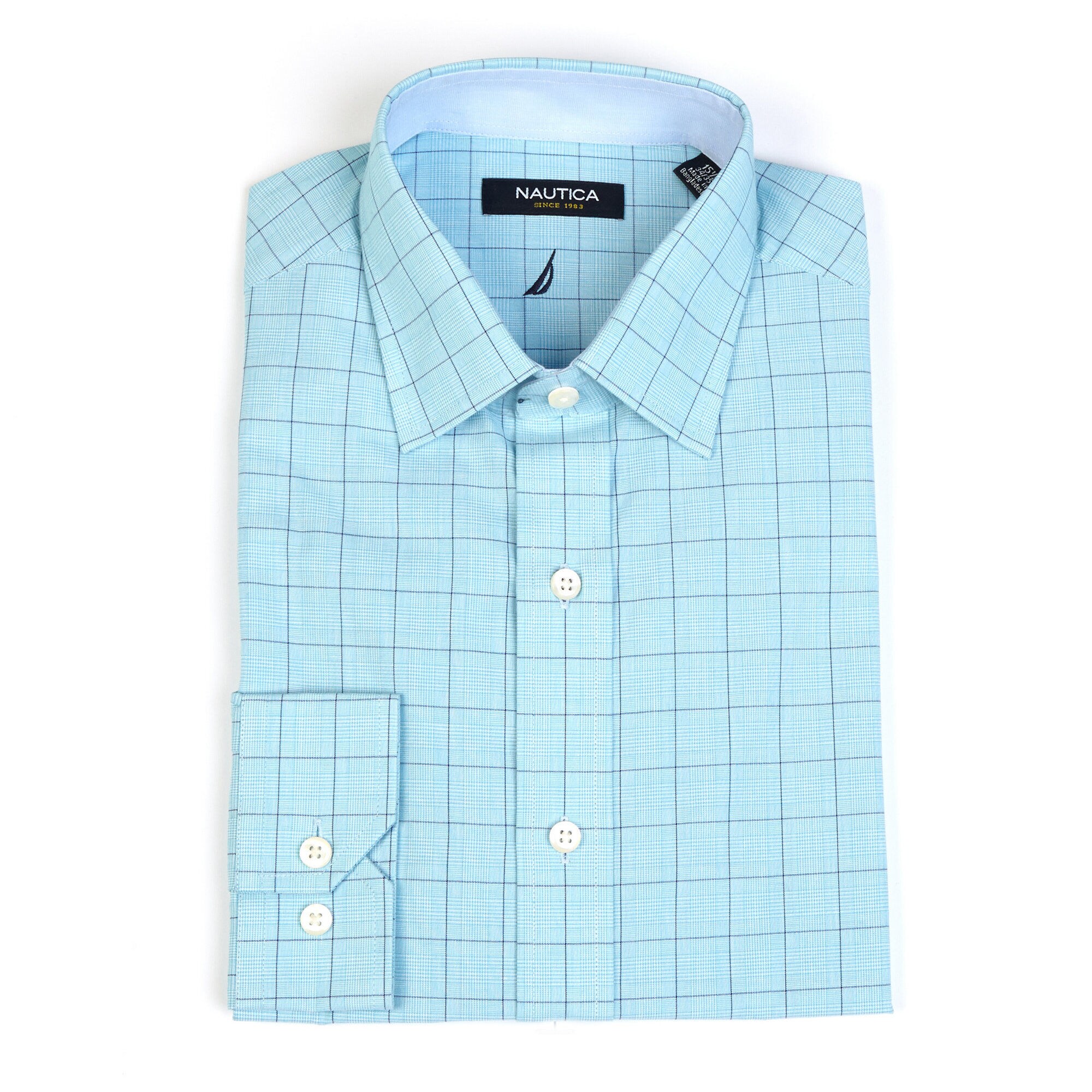 Windowpane Plaid Dress Shirt,Oxide,large