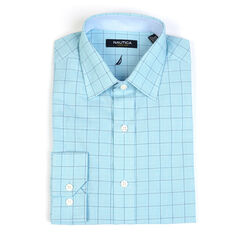 Windowpane Plaid Dress Shirt,Oxide,large