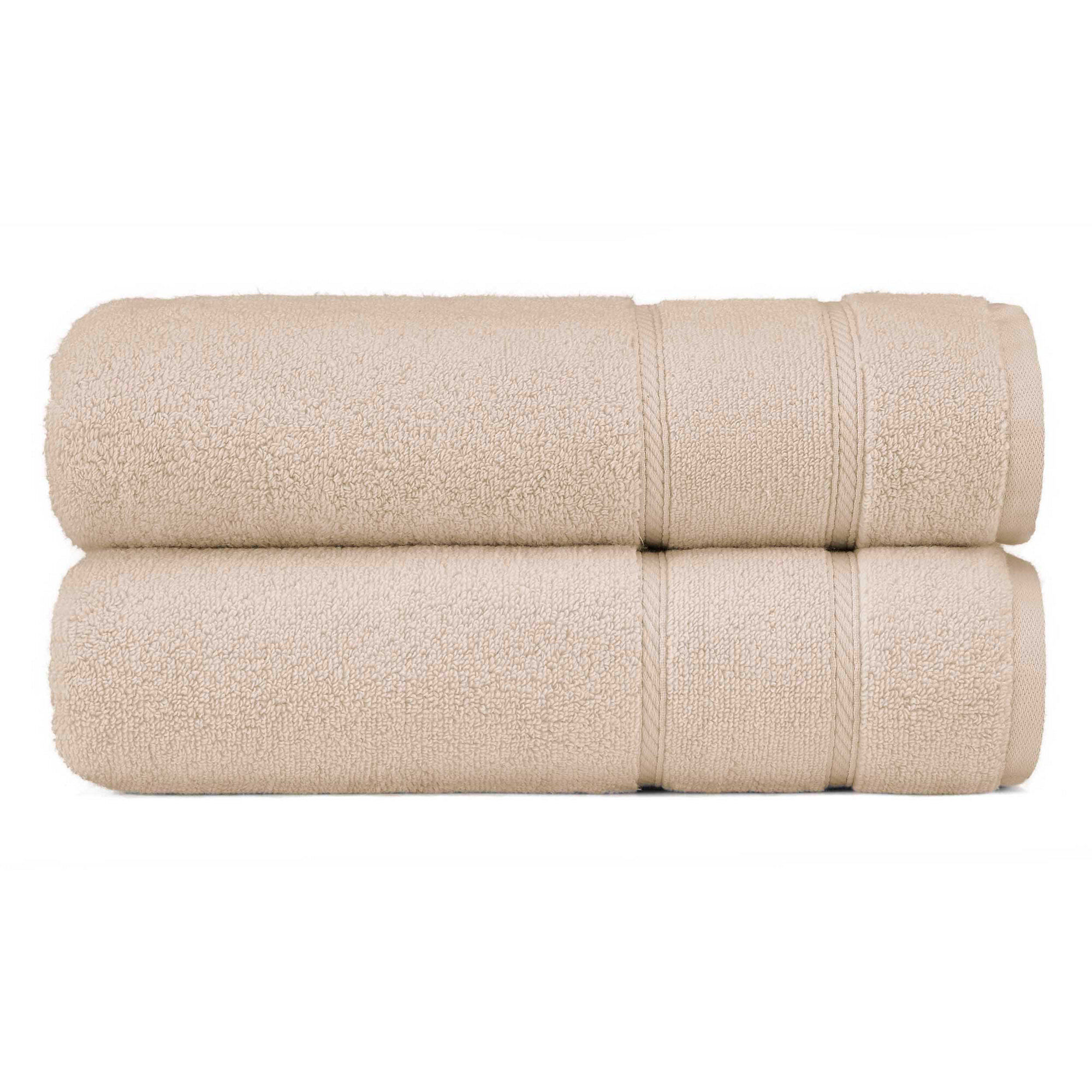 Belle Haven Bath Towel Set, 2-Piece,Khaki,large