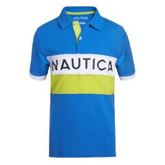 BOYS' ISLE PIECED CHEST LOGO HERITAGE POLO,True Navy,large
