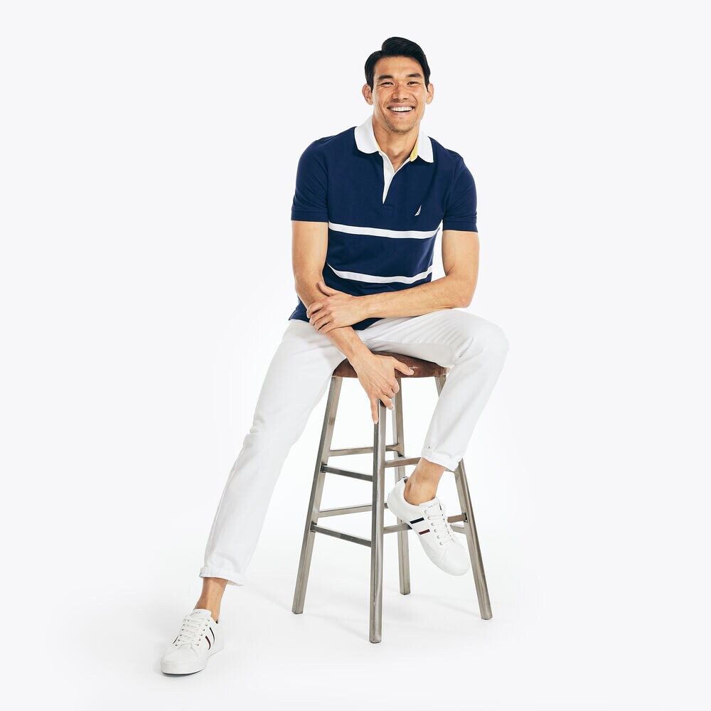 CLASSIC FIT CHEST-STRIPE POLO,Blue Depths,large