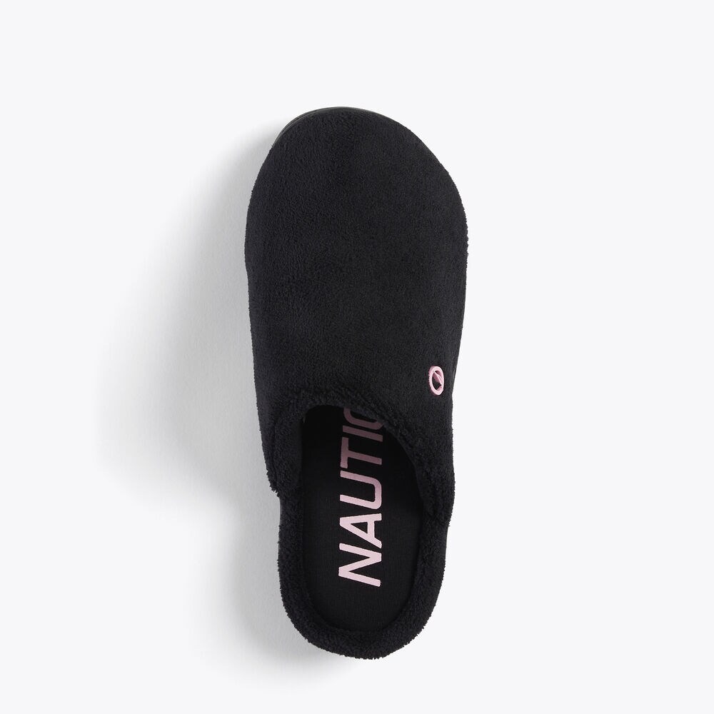 BRAND ICON MICRO TERRY SLIPPER,Black,large