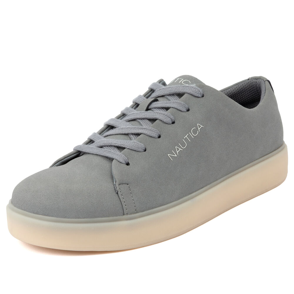 Lace-Up Logo Sneaker,Dark Black Heather,large