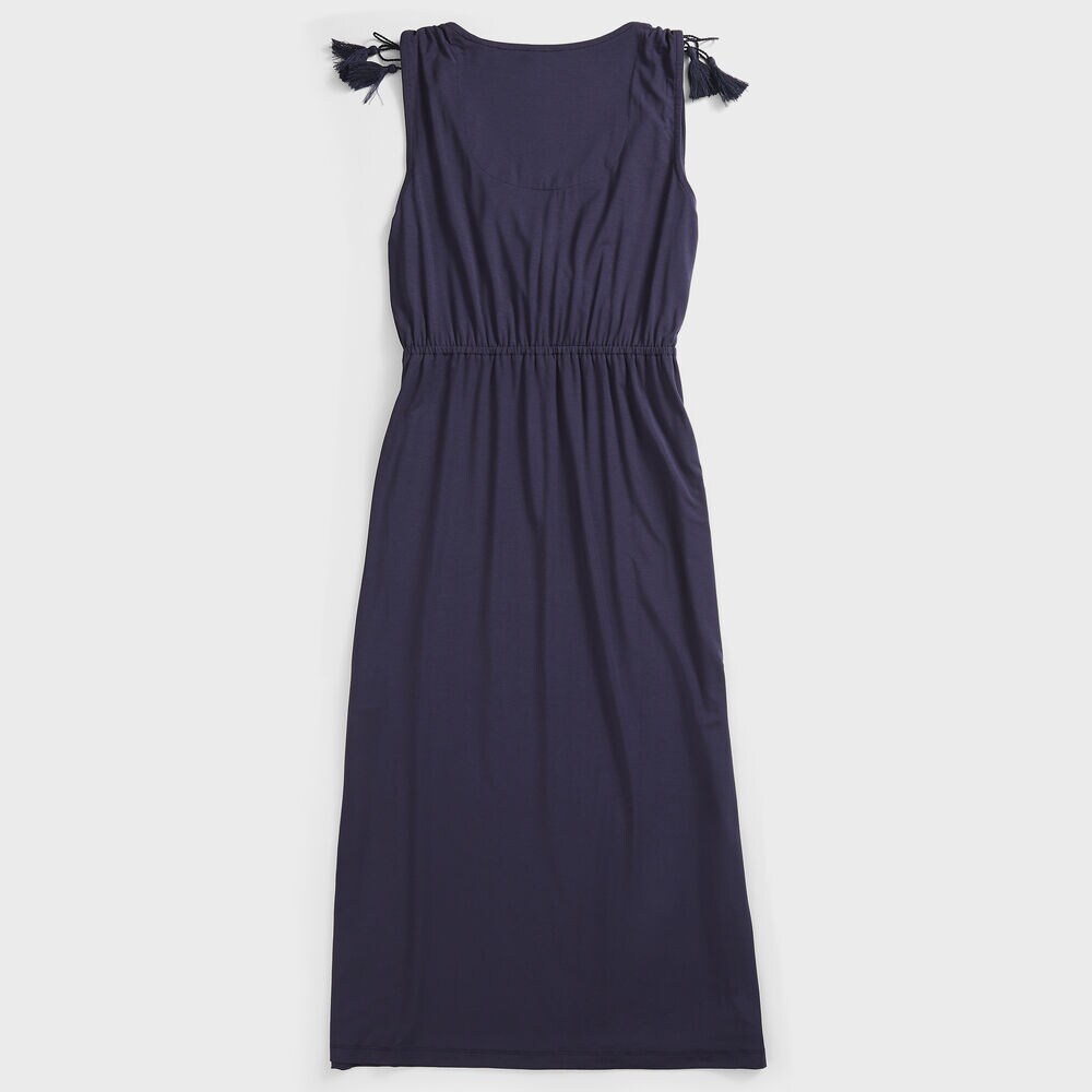 SLEEVELESS KNIT MIDI DRESS,Stellar Blue Heather,large
