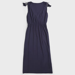 SLEEVELESS KNIT MIDI DRESS,Stellar Blue Heather,large