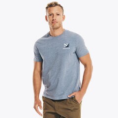 SUSTAINABLY CRAFTED SAILING DIVISION GRAPHIC T-SHIRT,Anchor Blue Heather,large