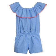 GIRLS' CHAMBRAY ROMPER,Peacoat,large