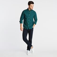 CLASSIC FIT WRINKLE-RESISTANT GINGHAM SHIRT,Spruce,large