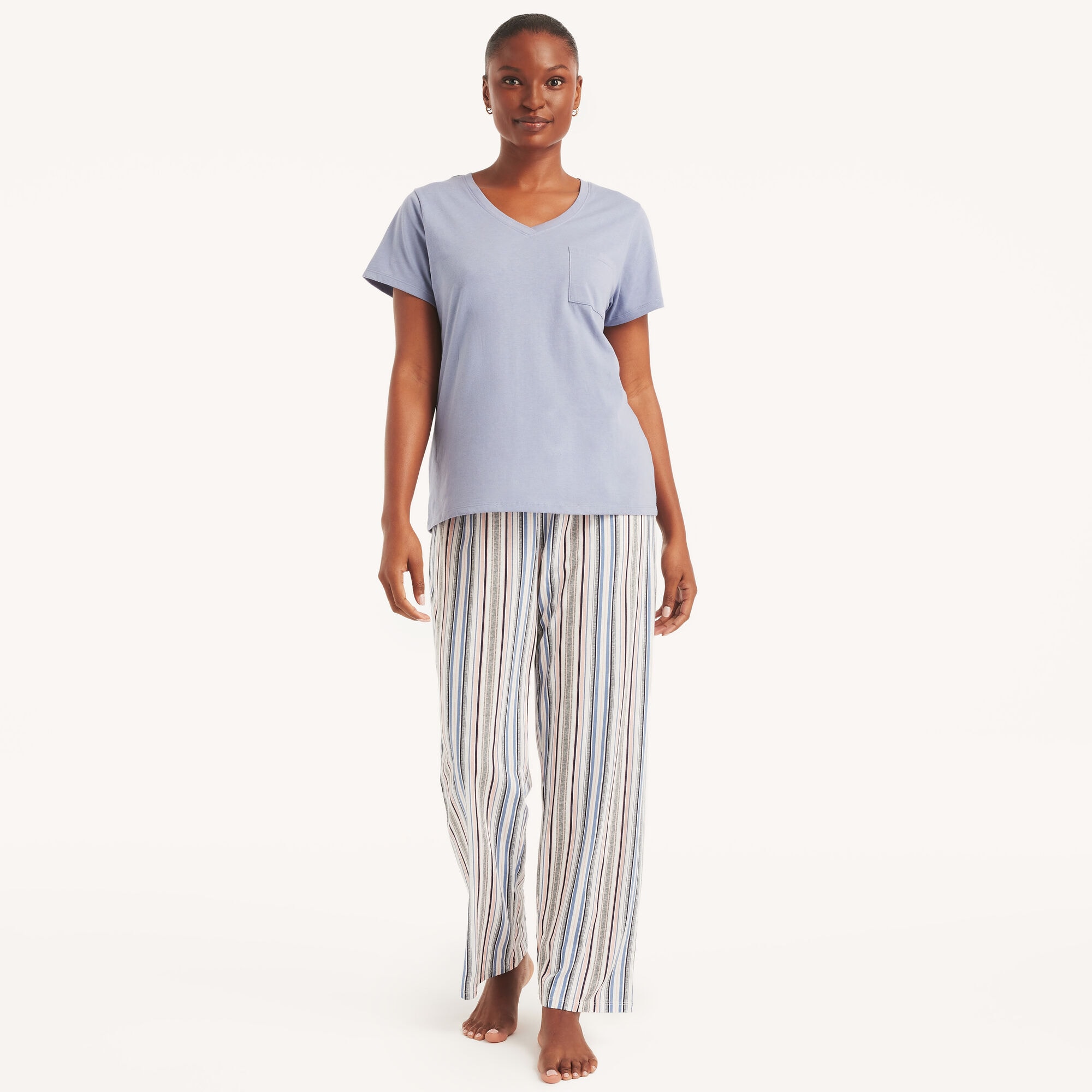 Printed Pajama Pant Set,Blue Indigo Heather,large