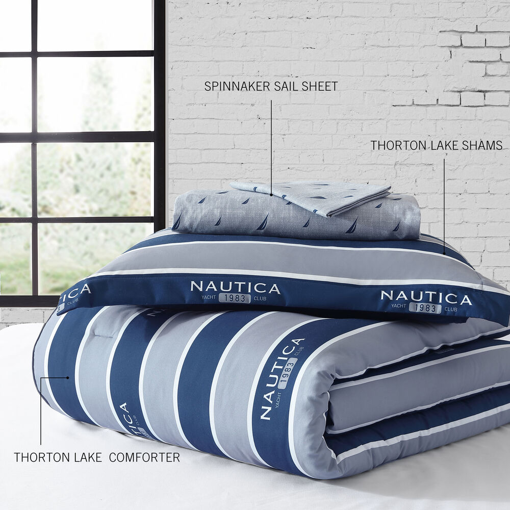 Thorton Lake Grey Twin/Twin XL Reversible Comforter-Sham Bonus Set,Heather,large