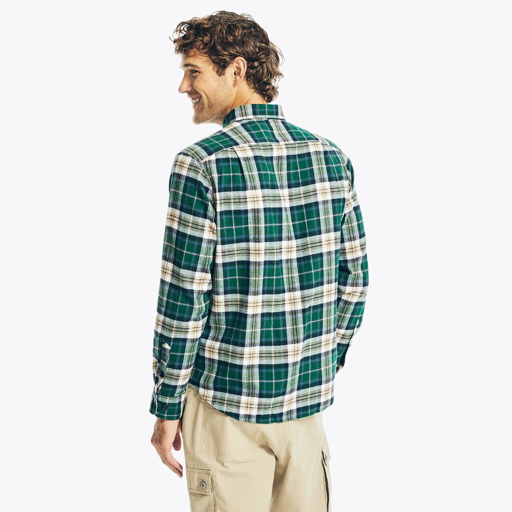 PLAID FLANNEL SHIRT,Cosmic Fern,large
