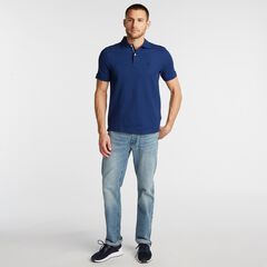 BIG & TALL STRETCH MESH POLO,Estate Blue,large