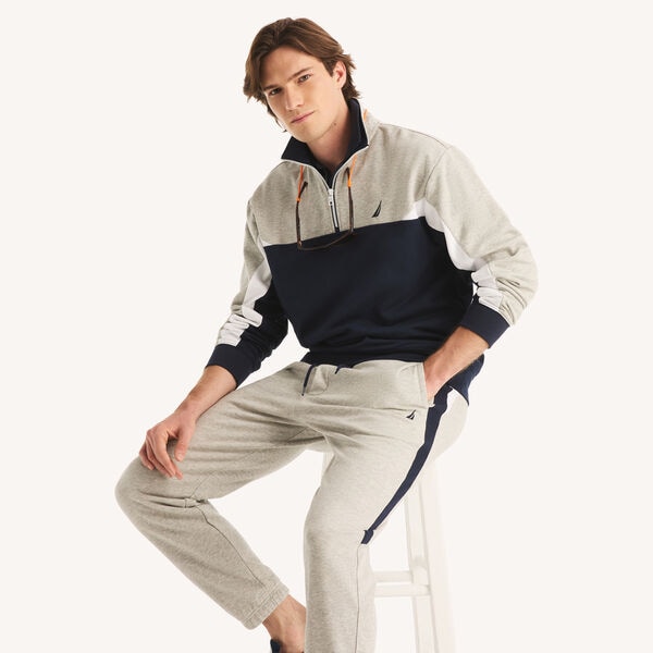 Quarter-Zip Colorblock Sweatshirt