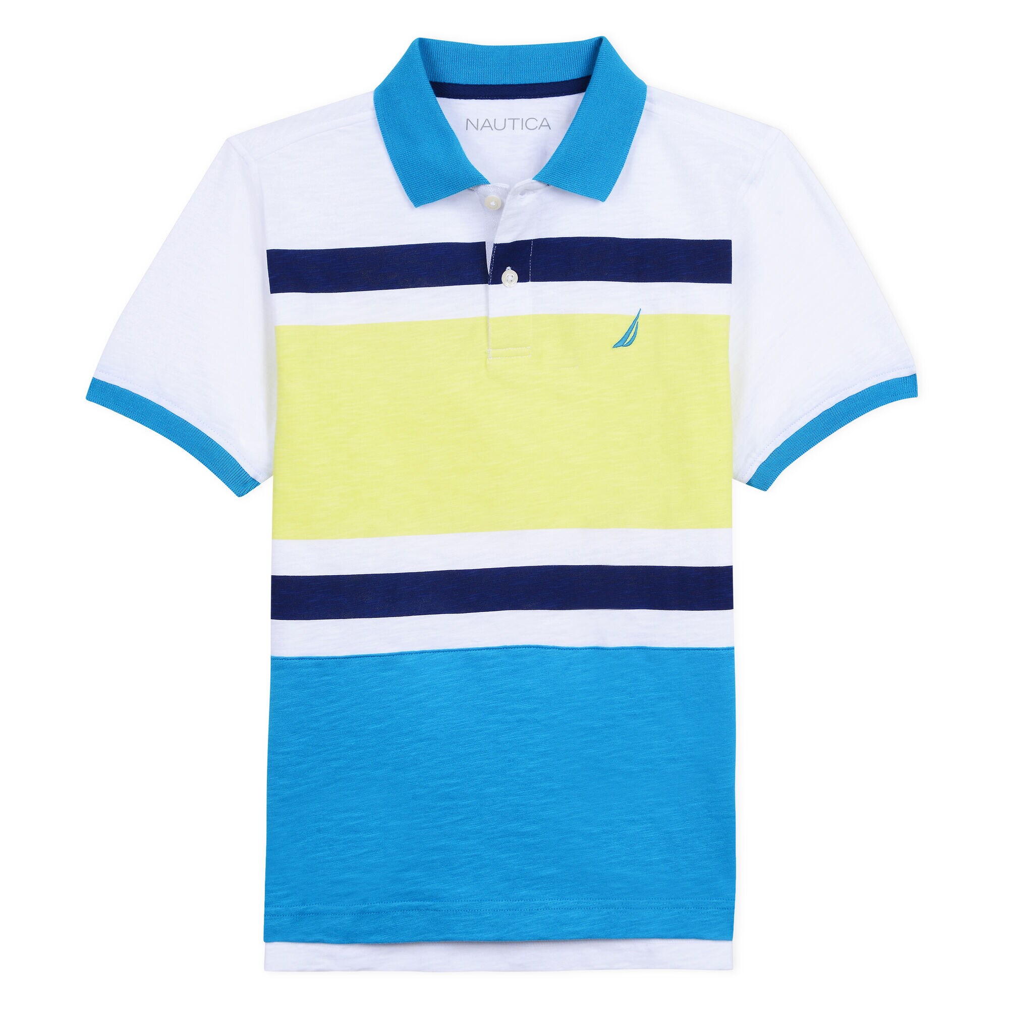 BOYS' LYLE POLO IN COLORBLOCK,Star Turquoise,large