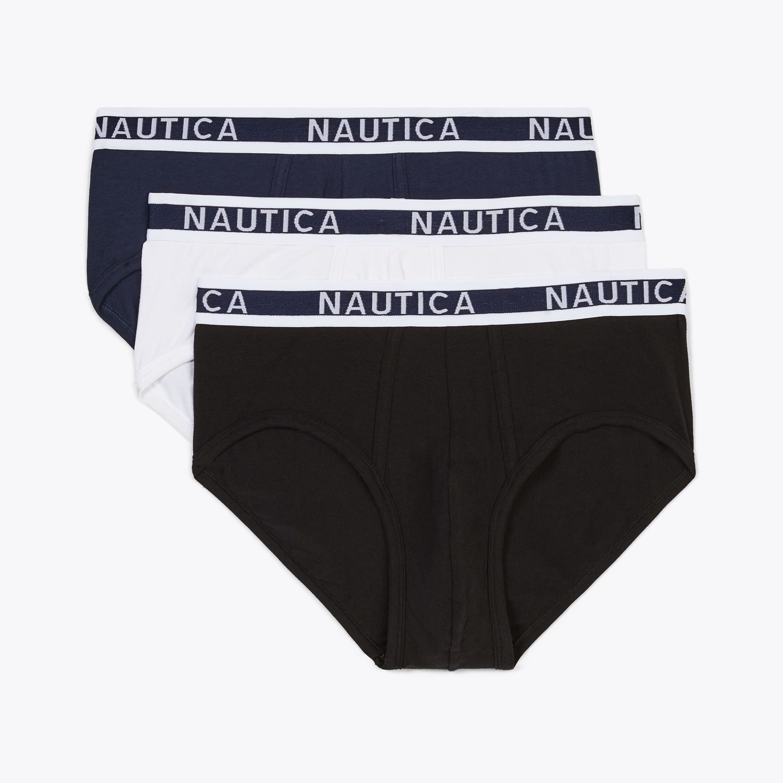 STRETCH COTTON BRIEFS, 3-PACK | Nautica