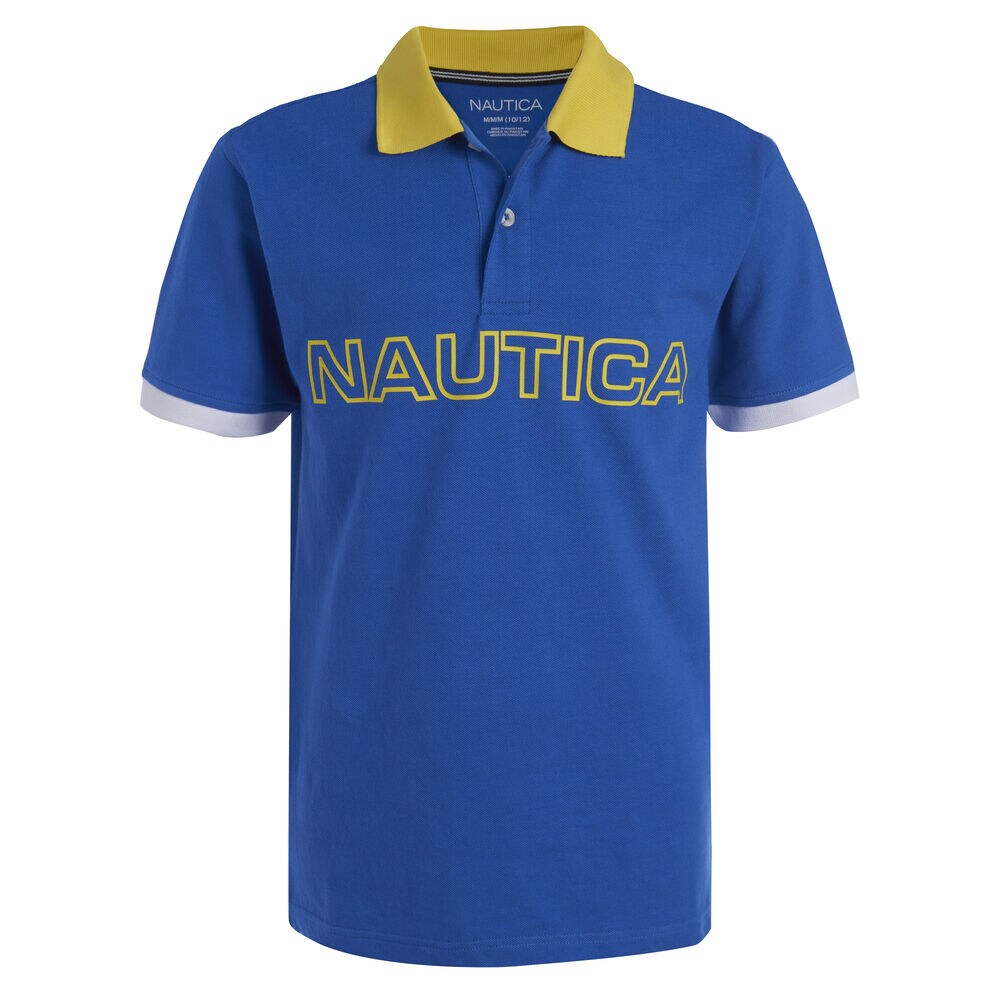 BOYS' RAY MULTICOLOR LOGO POLO (8-20),True Navy,large
