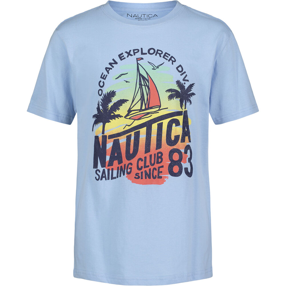 BOYS' OCEAN EXPLORER GRAPHIC T-SHIRT (8-20),Azure Blue,large