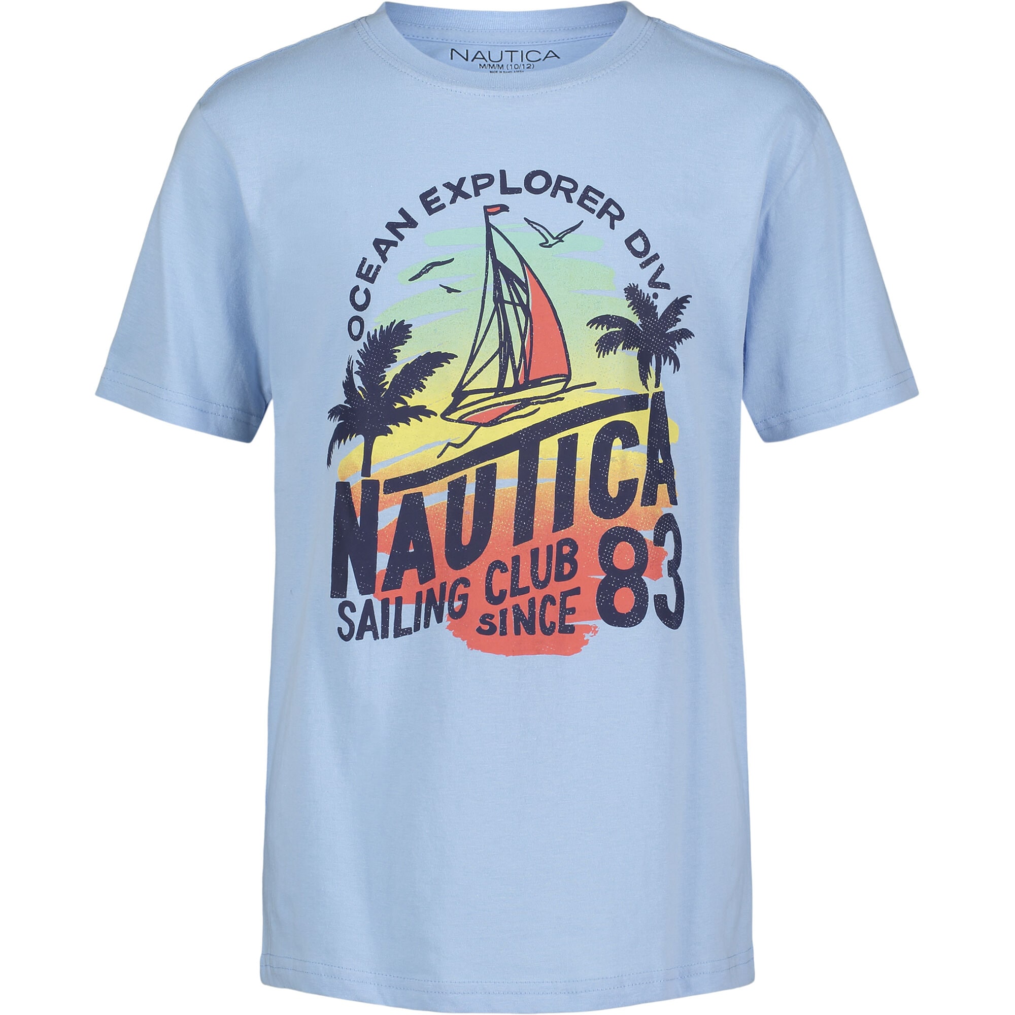 BOYS' OCEAN EXPLORER GRAPHIC T-SHIRT (8-20),Azure Blue,large