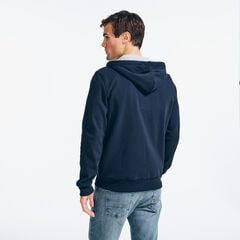 LOGO FULL-ZIP HOODIE,Navy,large