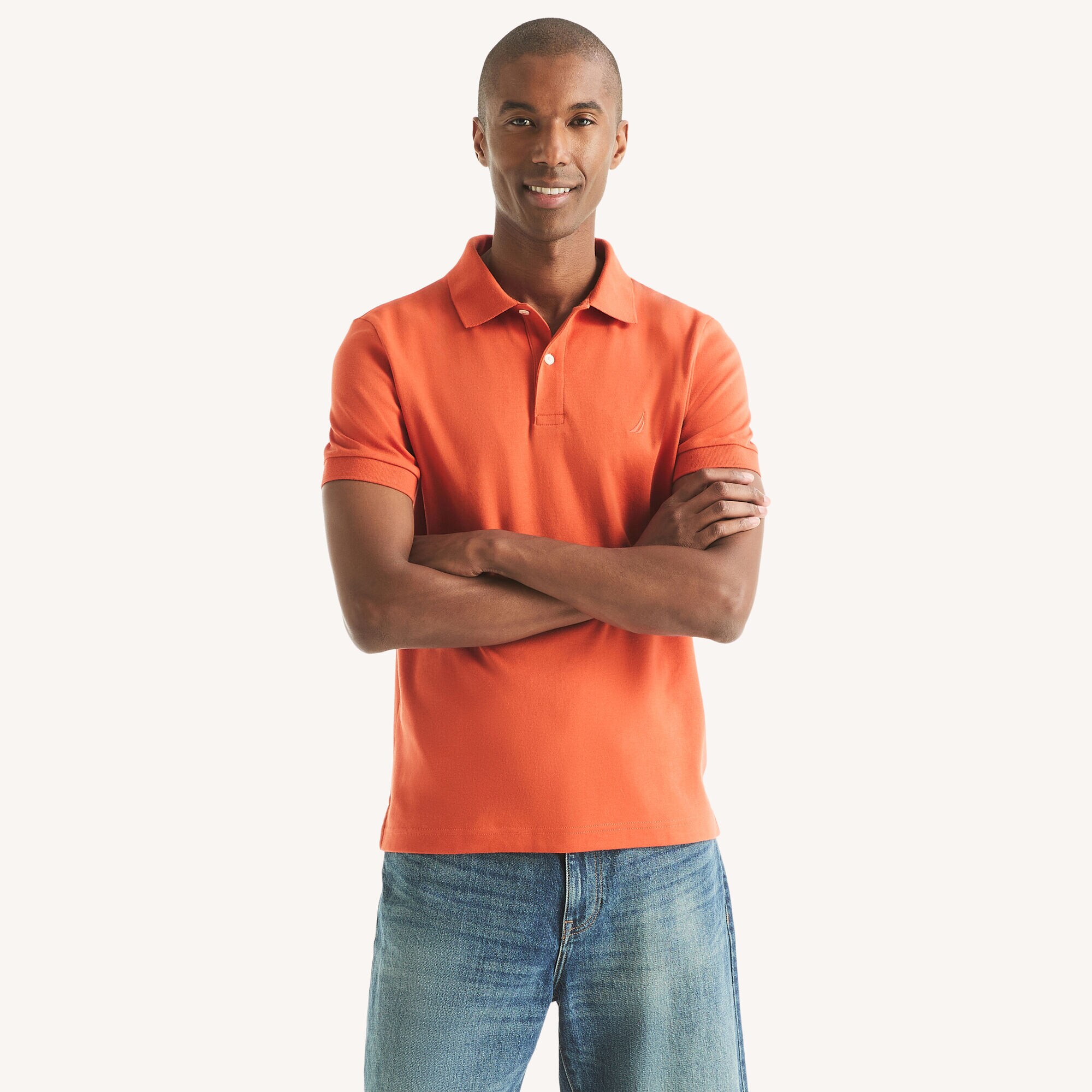 Slim Fit Deck Polo,Spicy Orange,large