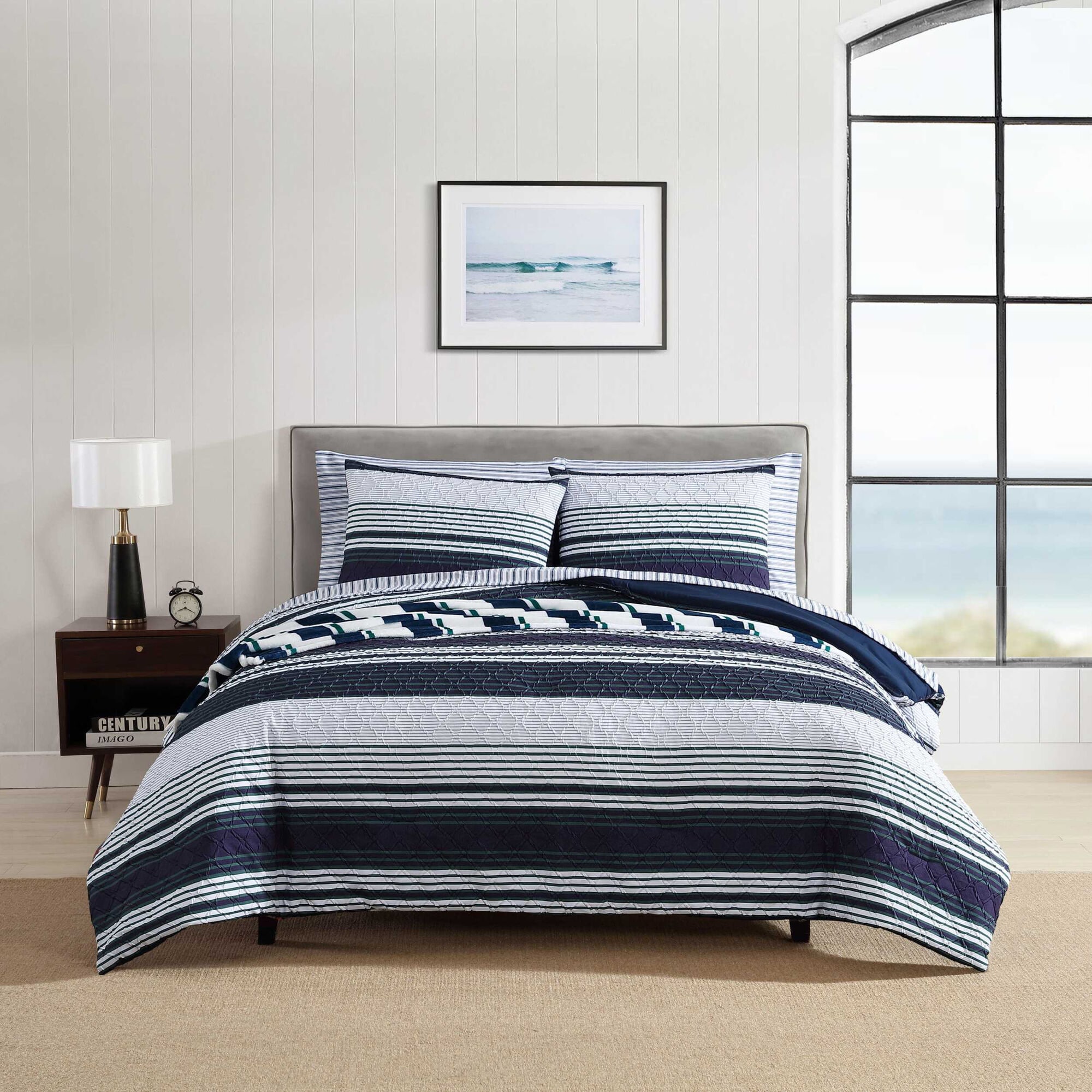 Lakefront Blue Twin/Twin XL Comforter Set,Pure Adriatic Sea Wash,large