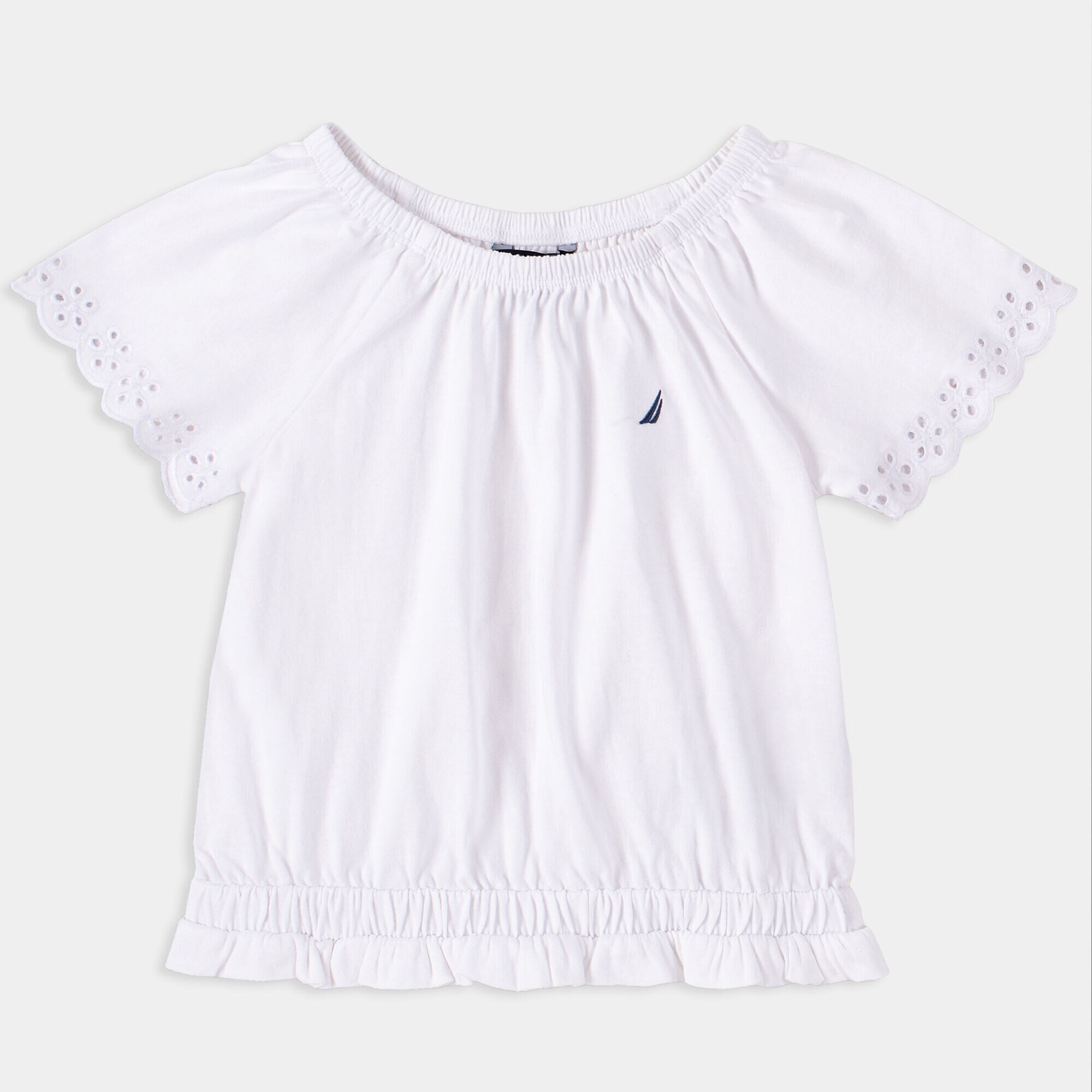 LITTLE GIRLS' EMBROIDERED TOP (4-7),Antique White Wash,large