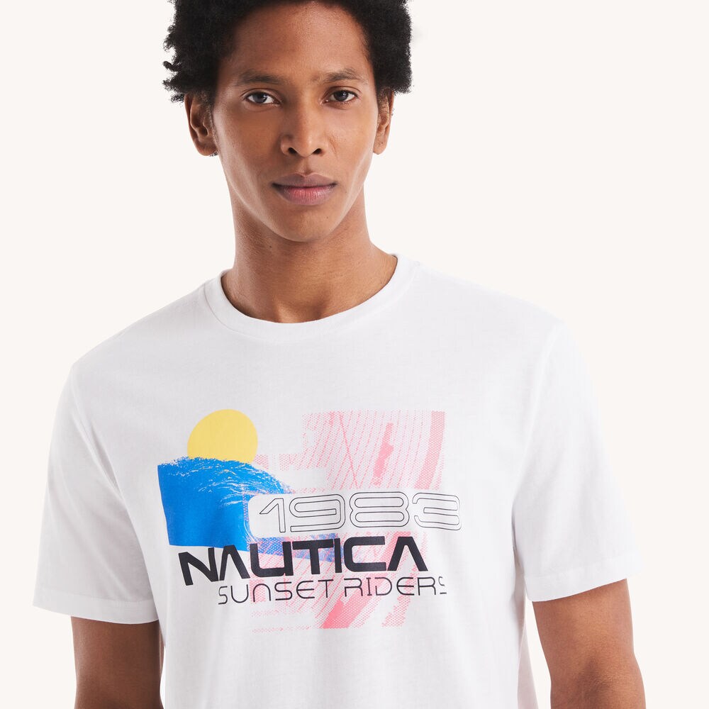 Sunset Riders Graphic T-Shirt,Bright White,large