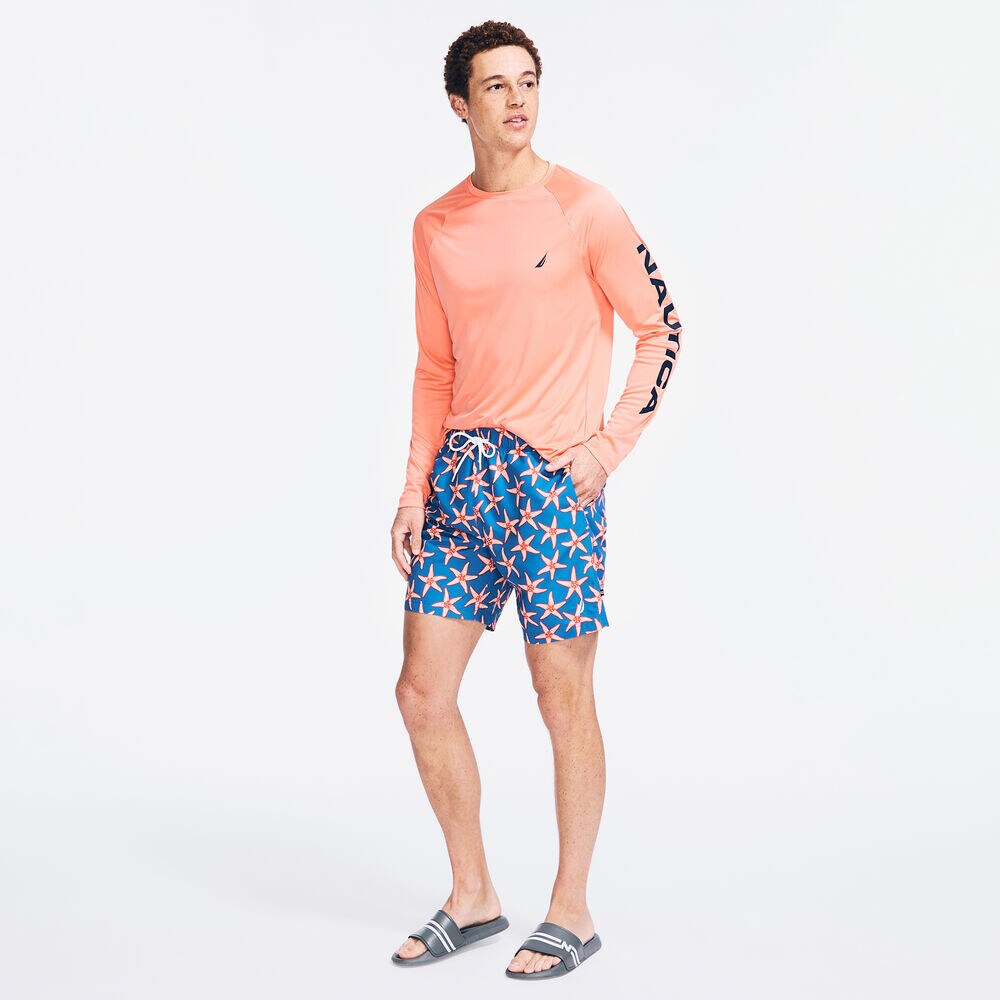 SUSTAINABLY CRAFTED 8" STARFISH PRINT SWIM,Sea Mist,large