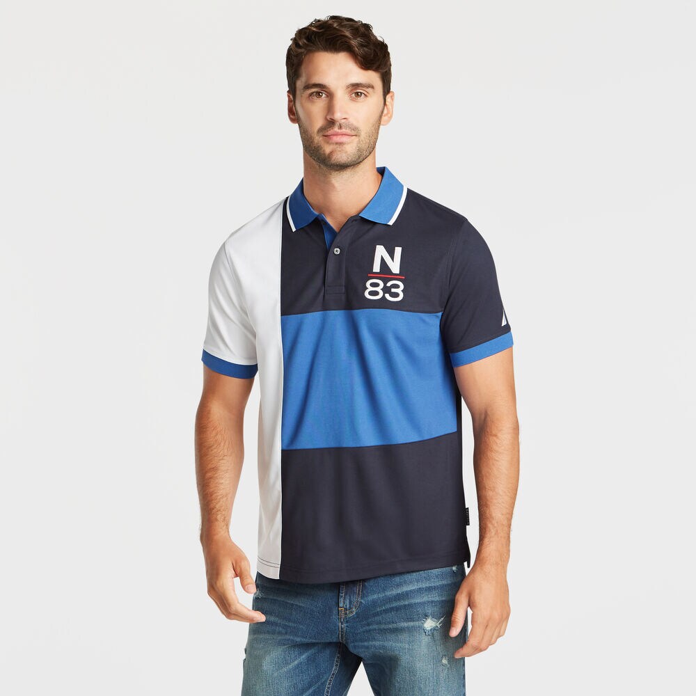 CLASSIC FIT NAVTECH PIECED N-83 PERFORMANCE POLO,Windsurf Blue,large