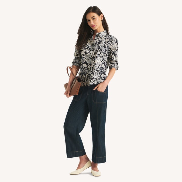Printed Button-Up Shirt