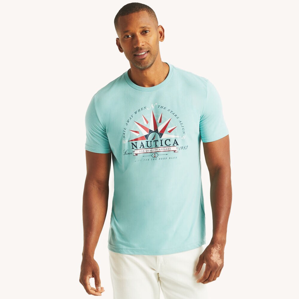 Nautica Heritage Graphic T-Shirt,Deep Dive Wash,large