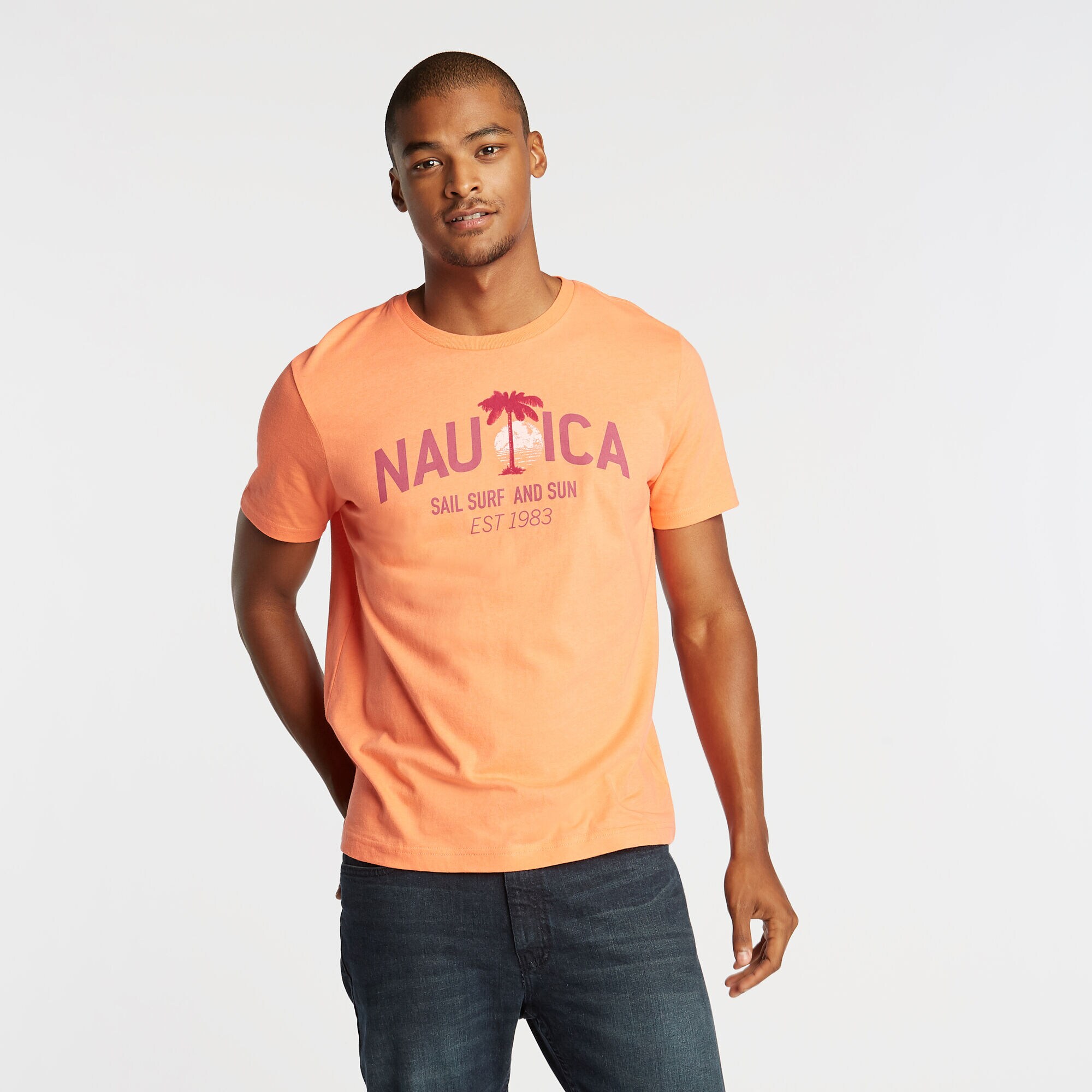 SAIL SURF & SUN GRAPHIC TEE,Livng Coral,large
