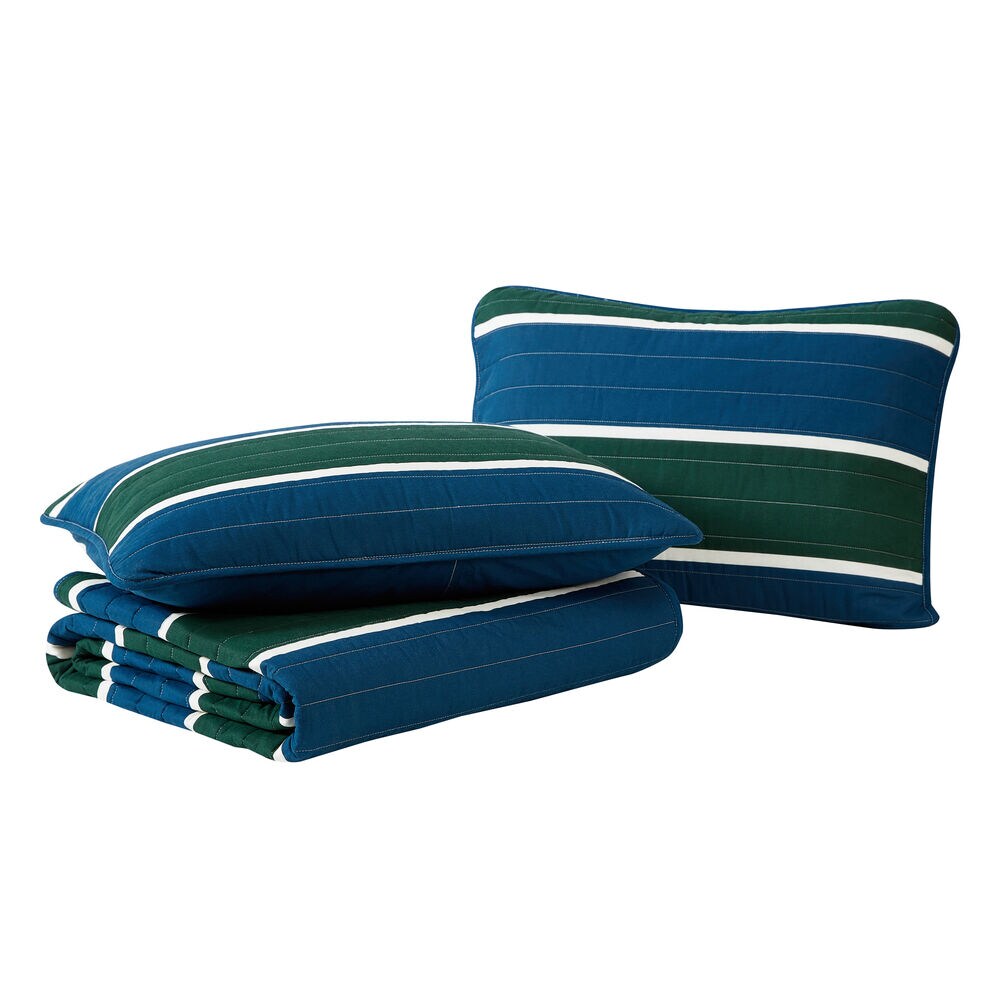 Knots Cove Navy Full/Queen Reversible Quilt & Sham Set,Bali Bliss,large