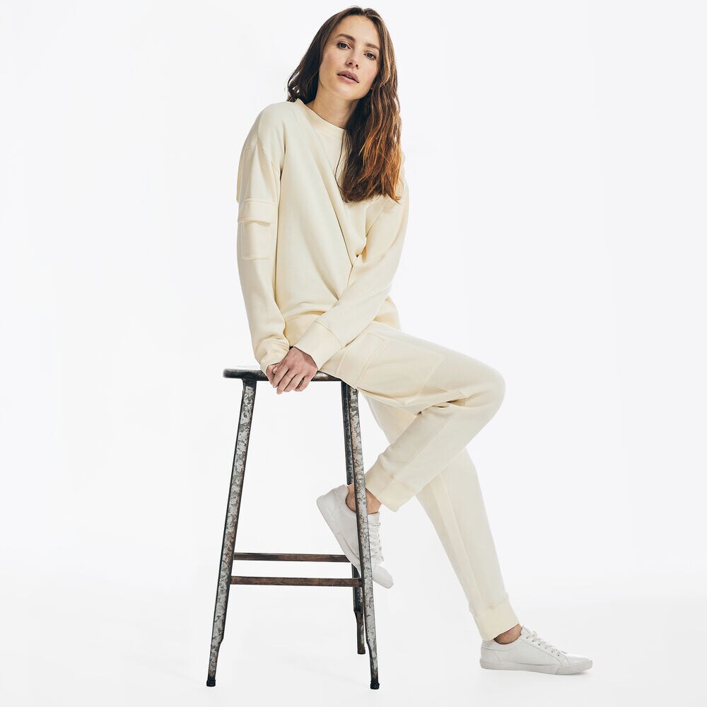 SUSTAINABLY CRAFTED CARGO CREWNECK SWEATSHIRT,Jute,large