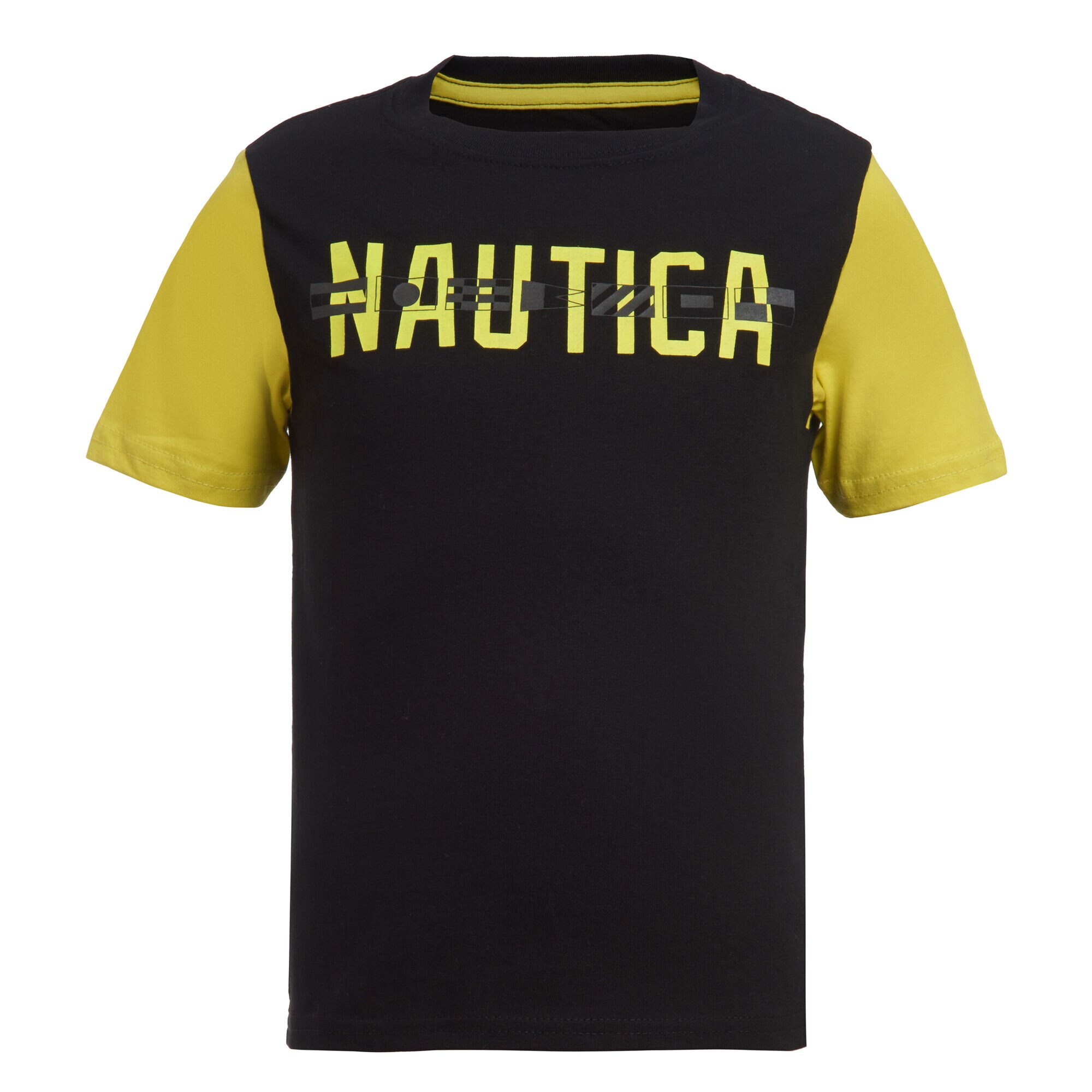 BOYS' COLORBLOCK SLEEVE GRAPHIC T-SHIRT (8-20),Black,large