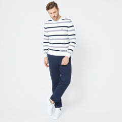 CLASSIC FIT STRIPED SWEATER,Marshmallow,large