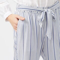 STRIPE SIDE TIE PANTS,Bright White,large
