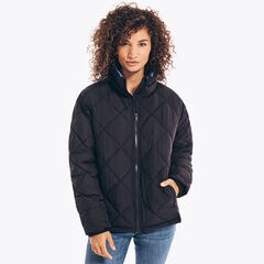 QUILTED TEMPASPHERE PUFFER JACKET,True Black,large