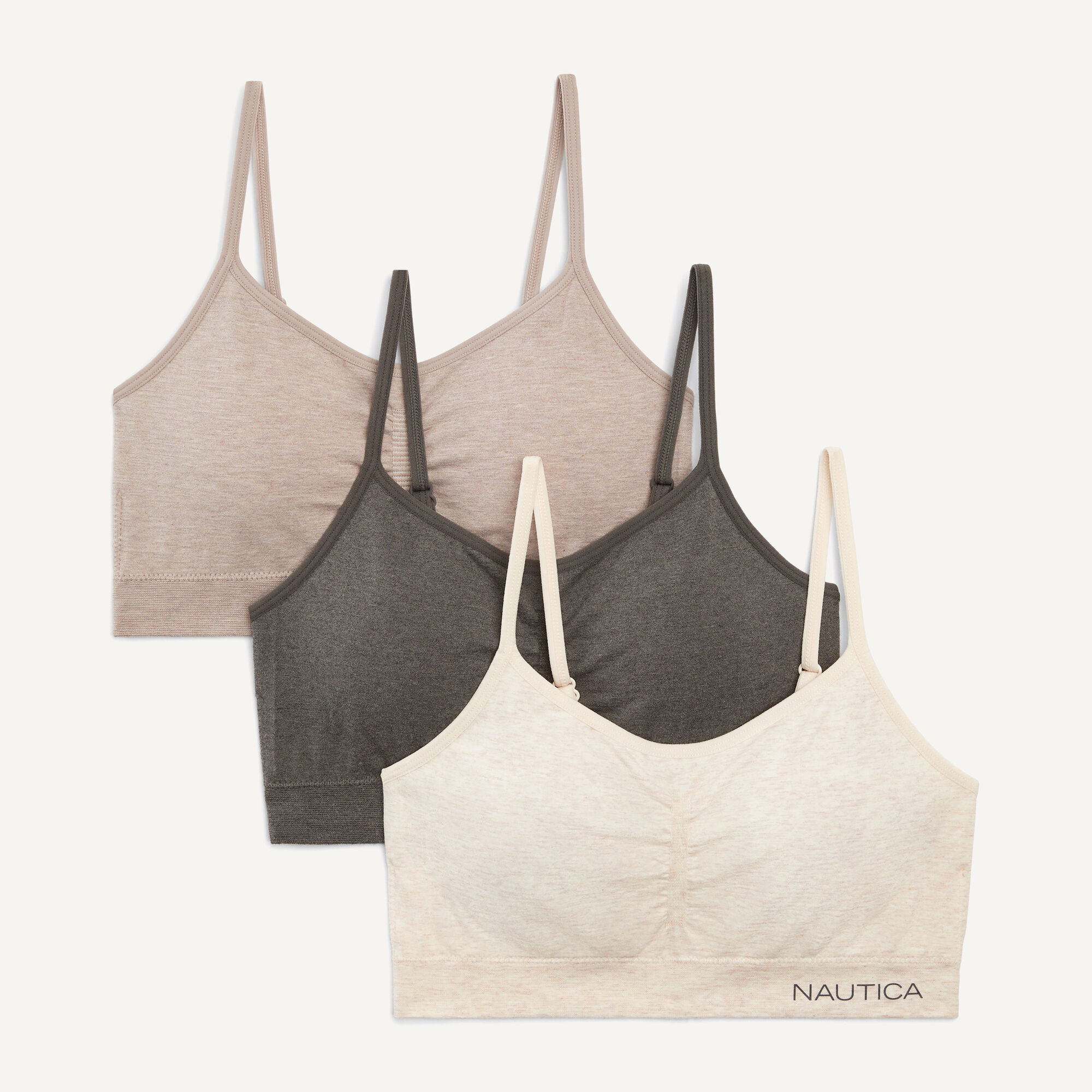 Seamless Logo Bra, 3-Pack,Black,large