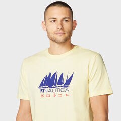 BOAT PRINT SLEEP T-SHIRT,French Vanilla,large