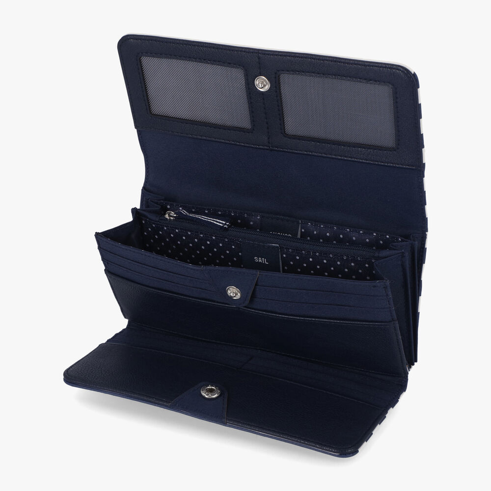 STRIPED LOGO MONEY MANAGER WALLET WITH BOX,Navy,large