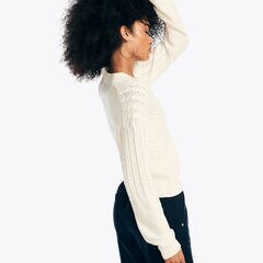 Mixed Stitch Cardigan,Marshmallow,large